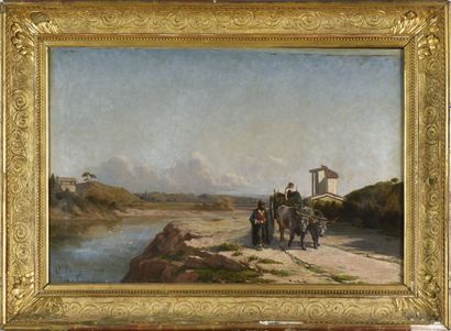 null Attribué à Catherine Julie LONGCHAMP (1806-1879)

Paysans 

Huile sur toile,...
