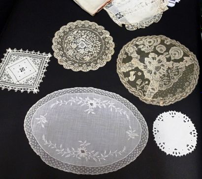 Meeting of doilies, early 20th century 
A...