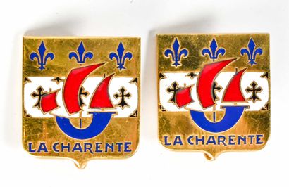 France Lot de deux insignes "La Charante"

En métal et émail, Drago Paris Nice