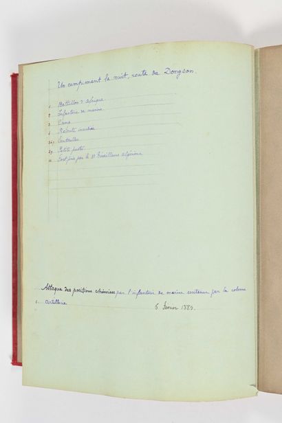 France Carnet de campagne de la conquête du Tonkin et Langson 1885 par L. Bazangeon...