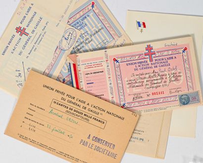 France Ensemble de documents, certificats et souches de l’Union Privée pour « l’aide...