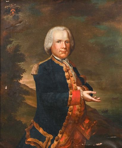 ECOLE FRANÇAISE, vers 1760 Portrait de l’Enseigne de vaisseau Antoine de Bayle de...
