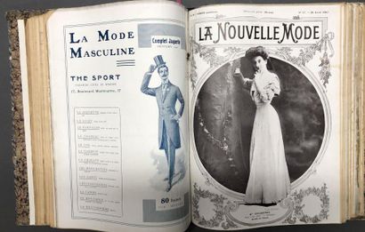 null La Nouvelle Mode, year 1906, set of weekly discontinued issues bound in; numerous...