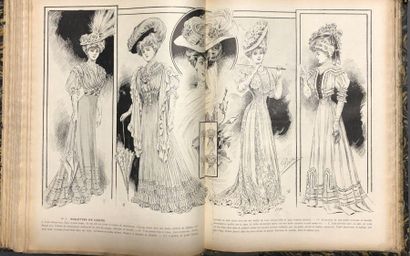 null La Nouvelle Mode, year 1906, set of weekly discontinued issues bound in; numerous...