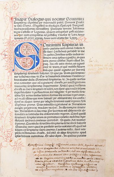 null PAULUS DE SANCTA MARIA. SCRUTINIUM SCRIPTURARUM. 

Mantua, Johannes Schallus,...