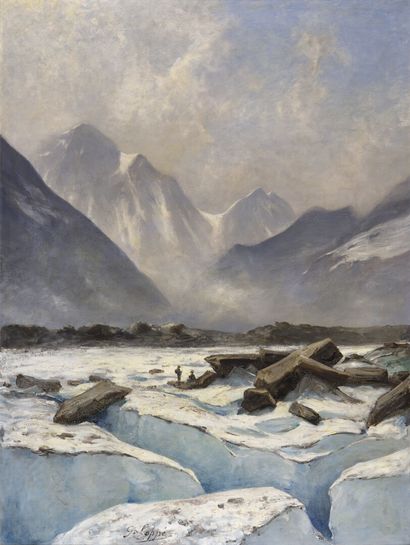 Gabriel LOPPÉ (1825-1913) 

Alpinistes sur...