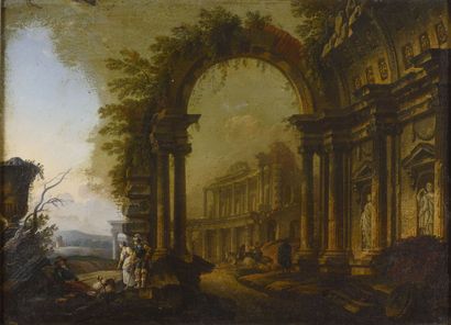 null Pierre Antoine DEMACHY (1723 - 1807)

Personnages sous les arcades d'un palais...
