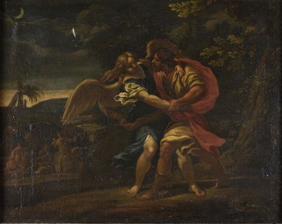 null École ITALIENNE du XVIIIe siècle

La lutte de Jacob et l'ange

Huile sur toile

H....