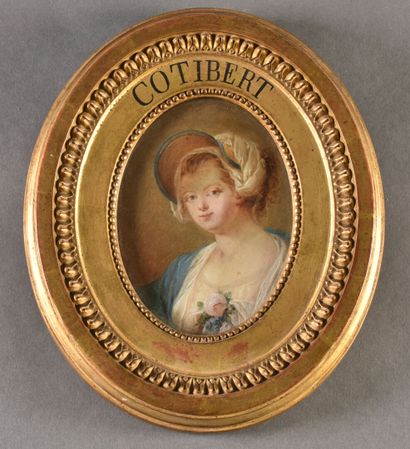 null Attribué à François COTIBERT (actif au XVIIIème siècle)

Portrait de femme au...