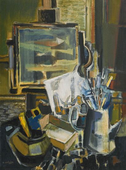 Henry LE CHENIER (1937-2014) 
Nature morte, l'atelier d'Aurel





Huile sur toile,...