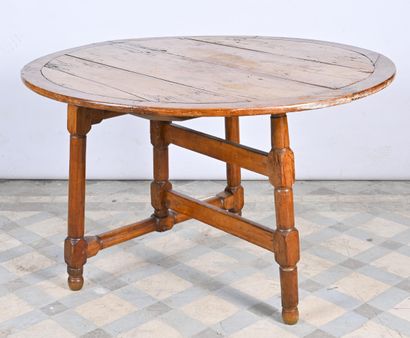 Table de vigneron en bois naturel, à plateau articulé

XIXe siècle