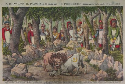 Augusto GROSSI (1835-1919) Il Papagallo - Le Perroquet. Réunion de 5 numéros de l’hebdomadaire...