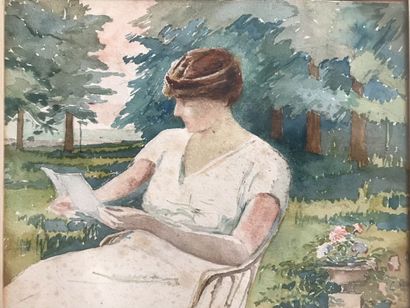 null Ecole FRANCAISE du XXe siècle

Femme à la lecture

Aquarelle, monogrammée en...