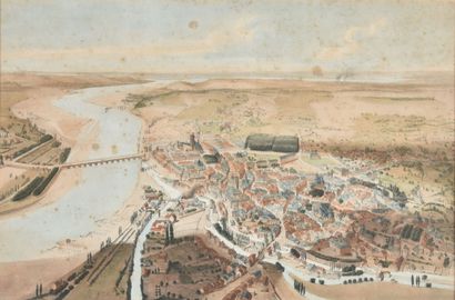 null Vue de Nevers

Lithographie en couleur

Note au dos : Alfred Guesdon Nantes...