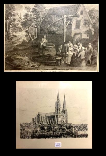 null Deux lithographies et cinq gravures 

D'après Eugène ISABEY (1804-1886)

Barque...