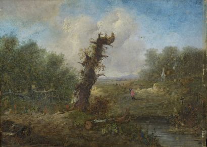 null Attribué à Charles MORRIS (ca. 1828-1870)

Paysage à l'arbre mort

Huile sur...
