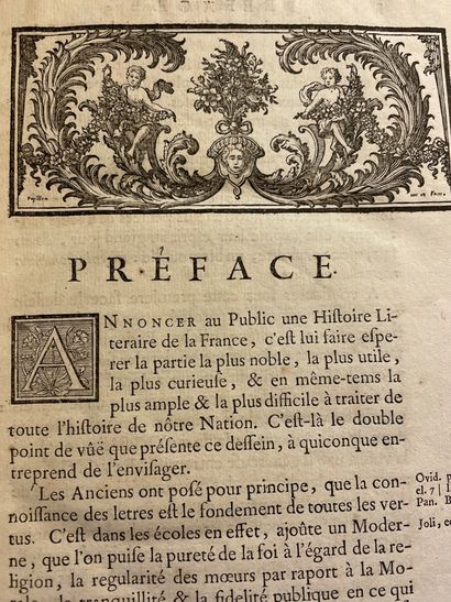 null Histoire Littéraire de la France, Paris 1733, 5 vol. Veau, dos nerfs, orné.

On...