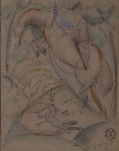 null Léopold SURVAGE (1879-1968)

La chasse

Mine graphite et aquarelle, signée et...