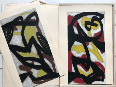  Jean-Michel ATLAN (1913-1960) 
Suite de 6 lithographies en couleurs sur vélin d'Arches,...