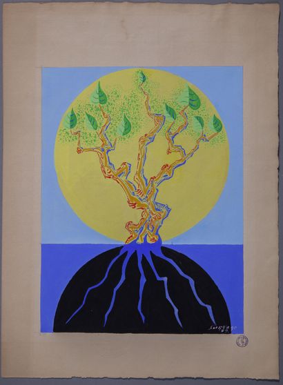 null Léopold SURVAGE (1879-1968)

L'arbre de vie, 1939

Gouache sur papier, signée...