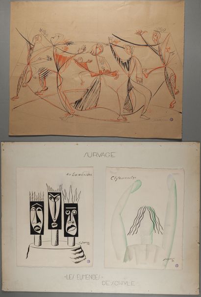 null Léopold SURVAGE (1879-1968)

Les Eumenides d'Eschyle

Suite de deux dessins...