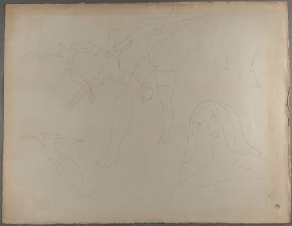  Léopold SURVAGE (1879-1968) 
Projet de décor pour un ballet 
Mine graphite et gouache,...