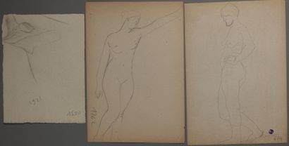  Léopold SURVAGE (1879-1968) 
Nus, vers 1920 
Ensemble de dix mine graphite sur papier,...