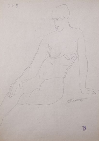  Léopold SURVAGE (1879-1968) 
Composition 
Crayon sur papier, signé, monogrammé,...