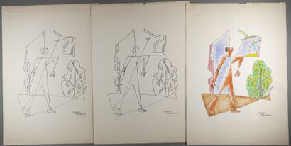  Léopold SURVAGE (1879-1968) 
Important ensemble de huit sérigraphies, xylographies...