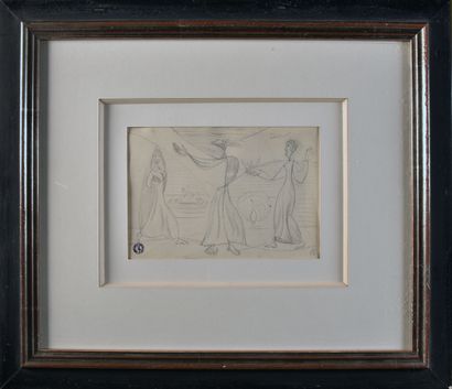 null Léopold SURVAGE (1879-1968)

Trois personnages entourés d'oiseaux

Mine graphite,...