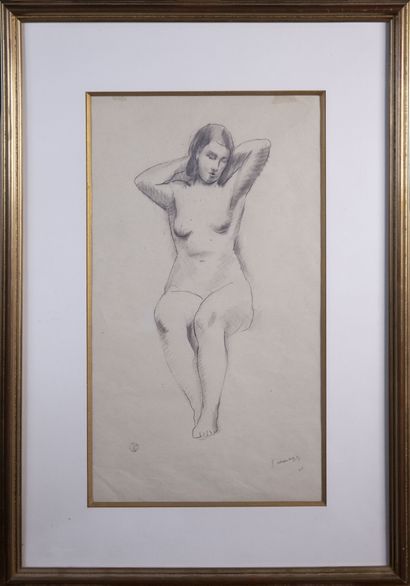 Léopold SURVAGE (1879-1968) 
Nu féminin 
Mine graphite, signée et datée 1925 en...