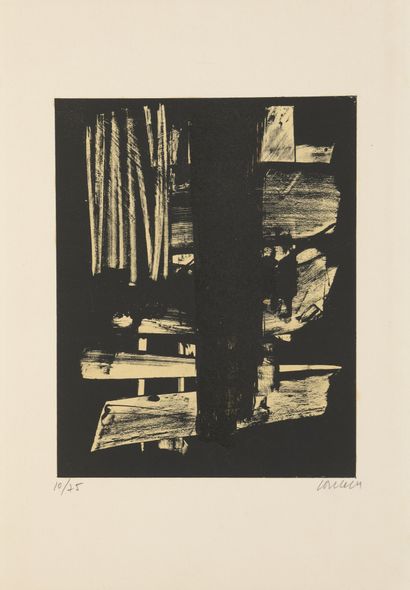 null Pierre SOULAGES (né en 1919)

Lithographie n°9, 1959

Lithographie, signée en...