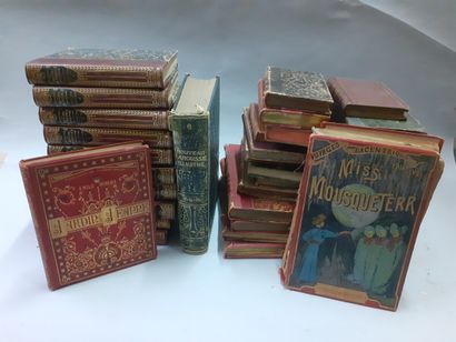  Lot de livres reliés XVIIIe et XIXe siècle : littérature, livres de prix, Hugo (Les...