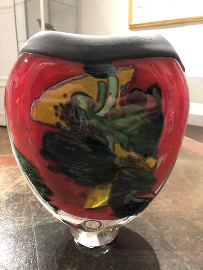 Robert PIERINI (Né en 1950) 
Vase ovale en...