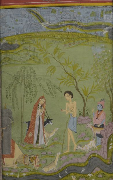 null Miniature indienne représentant Leila et Majnun

Pigments polychromes et or...
