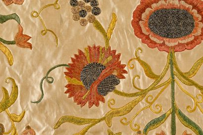 null Hanging panel or antependium, probably Italy, mid-17th century 

Cream silk...