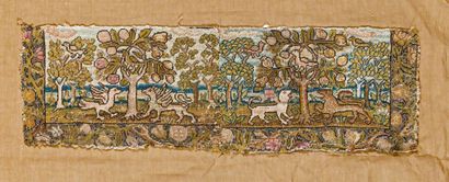 null Set of three embroideries in petit point probably from a bed bumper, late sixteenth...