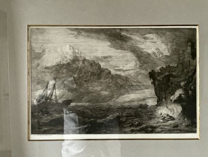 null D'après Adrien MANGLARD (1695-1760)

"Marines animées"

Suite de quatre eaux...