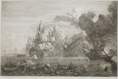 null D'après Adrien MANGLARD (1695-1760)

"Marines animées"

Suite de quatre eaux...