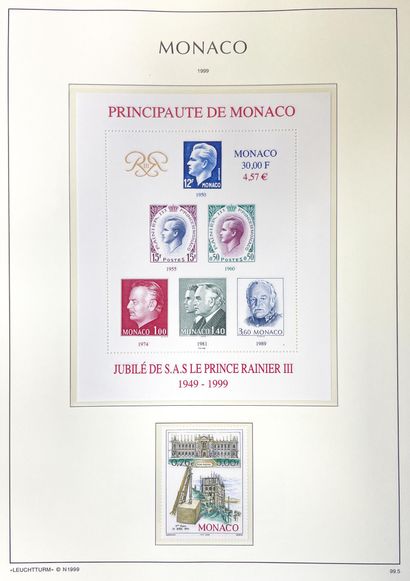 null MONACO : Collection de timbres-poste des origines à 2000, présenté dans deux...