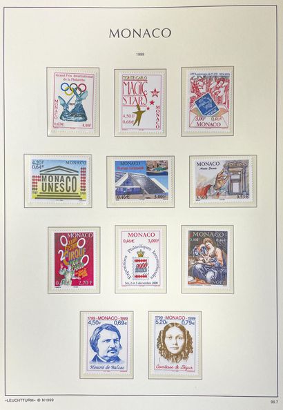 null MONACO : Collection de timbres-poste des origines à 2000, présenté dans deux...