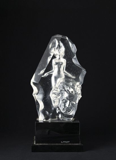 null C. MAYOR

Sculpture en verre moulé figurant Beethoven et une allégorie, sur...