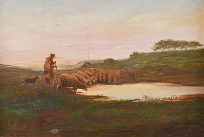 null Jean BARON (1788-1869)

Berger et son troupeau s'abreuvant

Huile sur toile...