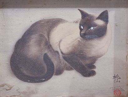 null CHINE ou JAPON

Peinture sur soie figurant un chat signée HONDAS

30 x 40 c...
