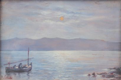 null Mathieu CORIZZI (1891-1976)

Barque de pêcheurs sous la lune.

Aquarelle sur...