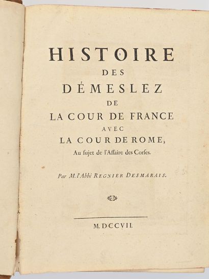 null [CORSE] Regnier Desmarais (abbé). 

Histoire des demeslez de la Cour de France...