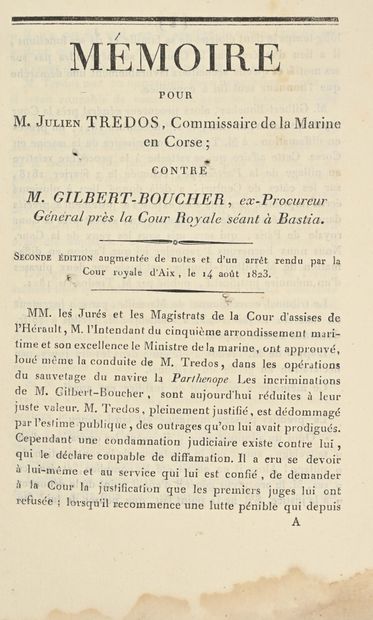 Mottet, et al. 
Mémoire pour M. Julien Tredos,...