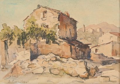 null Cornillac, Suzanne (1904 - 1982).

Village corse. 

Aquarelle signée en bas...