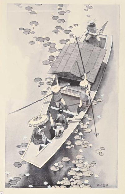 null John PENDRAY (1937-)

Bateau de rivière - Japon 

Aquarelle signée en bas à...