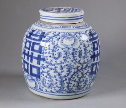 null VIETNAM - Vers 1900

Pot à gingembre à décor bleu sur fond blanc 

H. 23,5 cm...